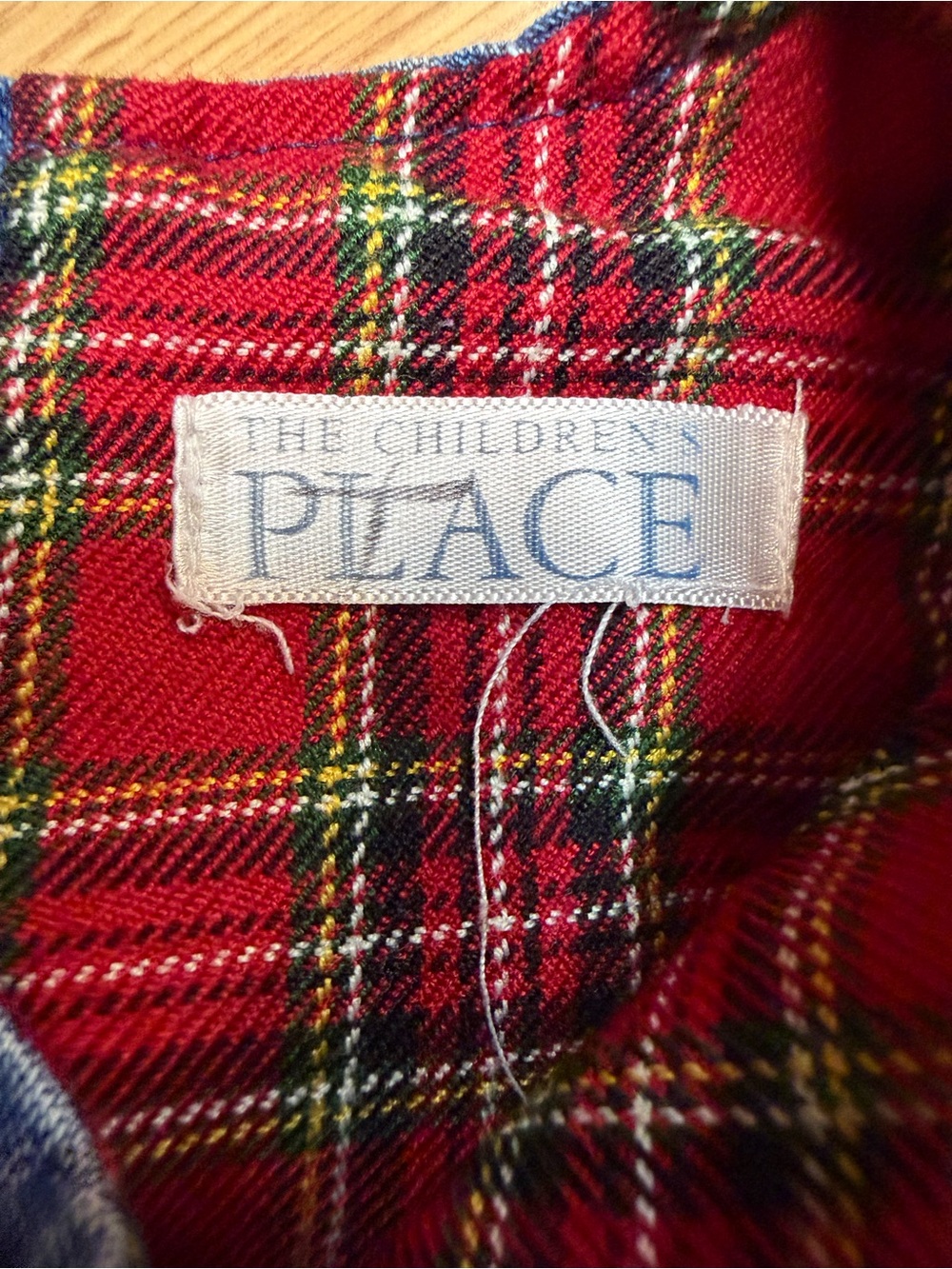 Vintage The Children’s Place Baby Place Denim Plaid Heart Jumper Dress Y2K - Picture 2 of 6